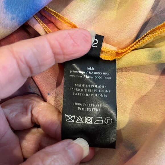 Rokh Women's Orange Tie Dye Open Side Spaghetti Strap Top Size 10 (FR42) - Picture 9 of 12